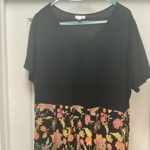 EUC J.Jill Lovely Black and Floral Dress 3X